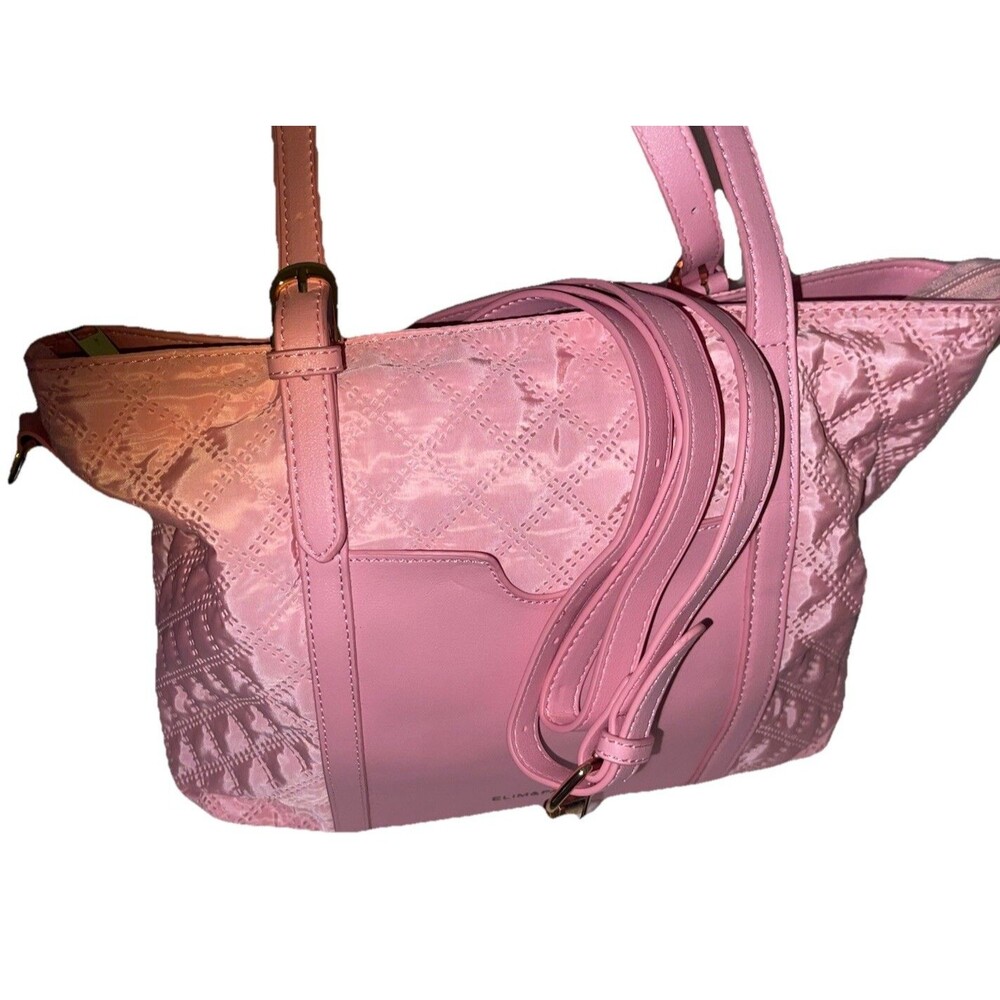 ELIM AND PAUL PINK Quilted Shoulder 
 Purse MULTI pocket travel casual bag